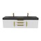 Castello Usa Thames 60-inch White Vanity Set with Black Top and Gold Handles CB-MC-60W-GLD-20146-BL - alternate 1